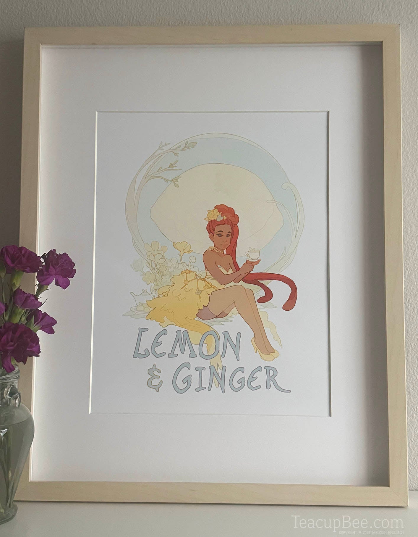 Poster - Lemon & Ginger Tea Illustration – TeacupBee
